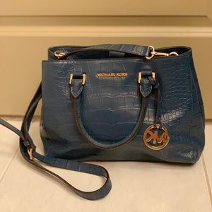 Navy alligator leather Michael Kors bag